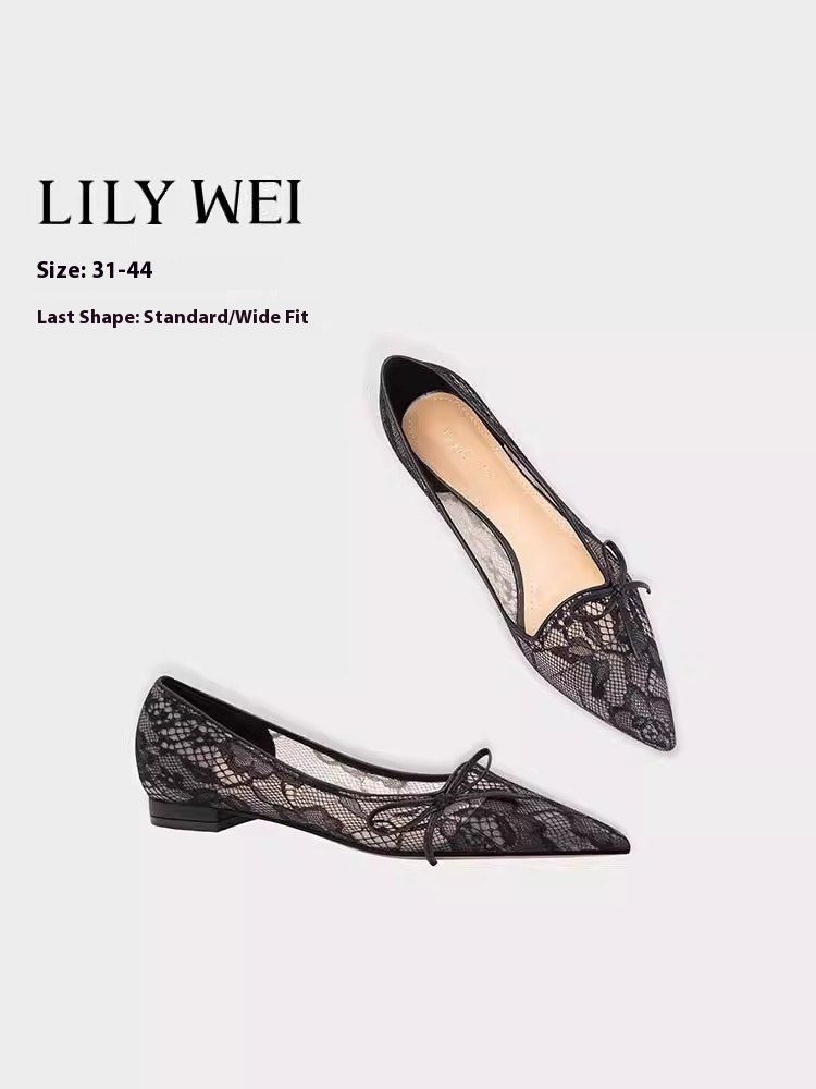 Pointed Toe Flat - Płaskie szpilki wiosna lato nowe szpiczaste
