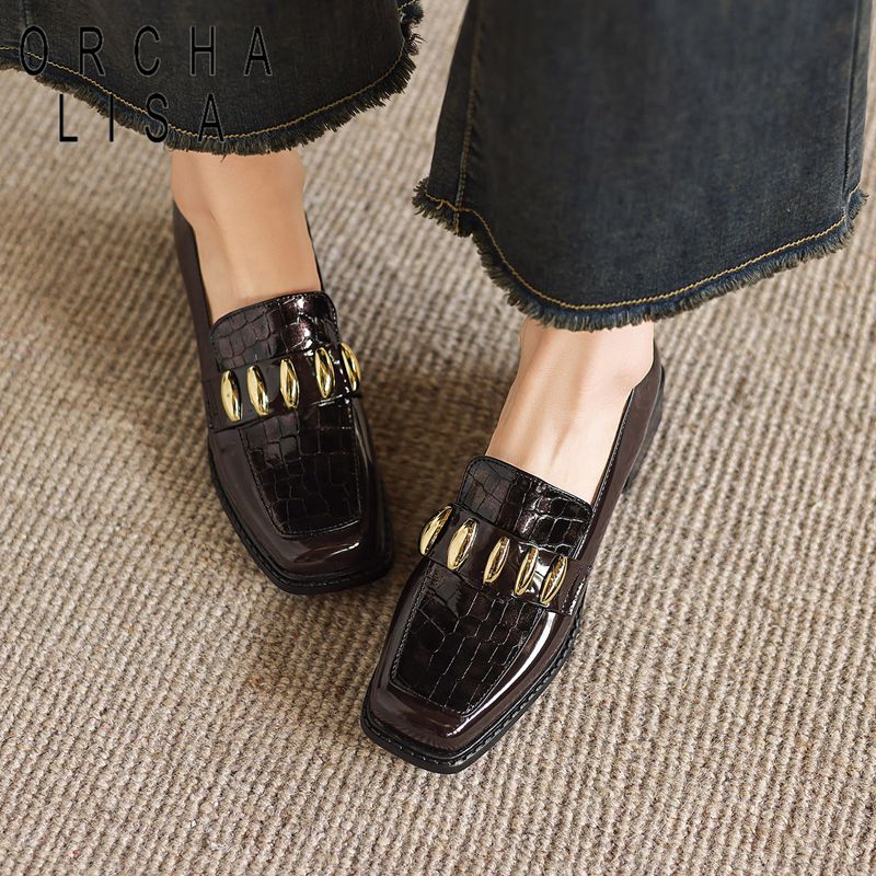 Women'S Shoes Extended Sizes - ORCHA LISA Modne Błyszczące Damskie Baleriny