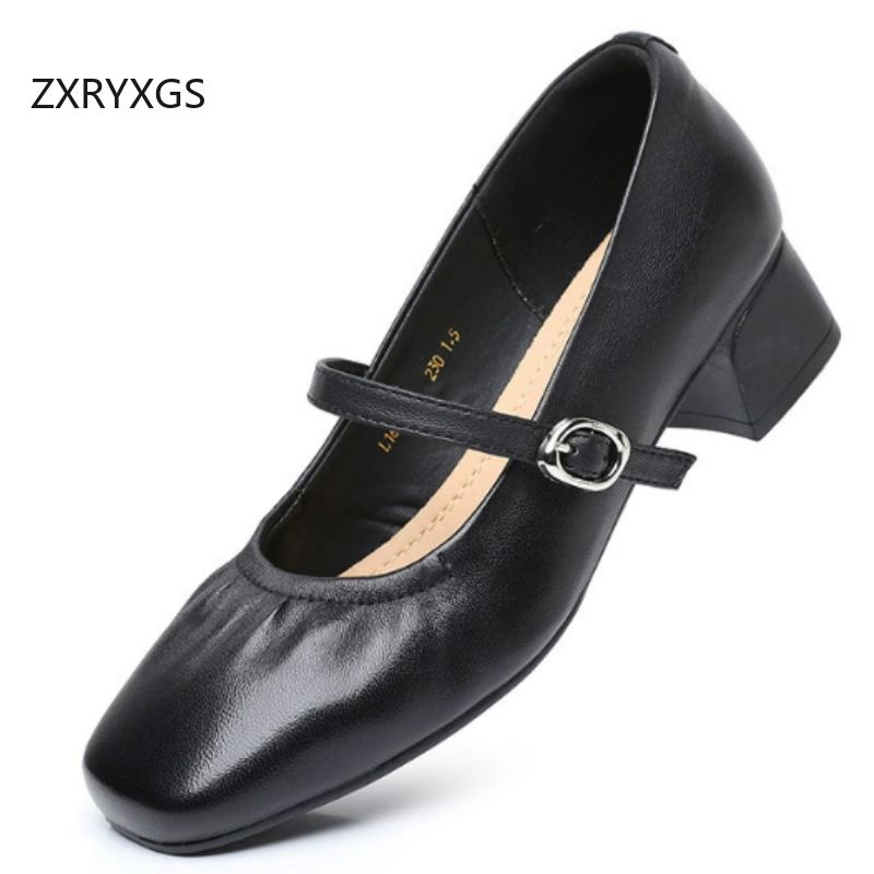 Women Shoes Size 4 In Cm - ZXRYXGS Premium Skórzane Czółenka z Odkrytymi