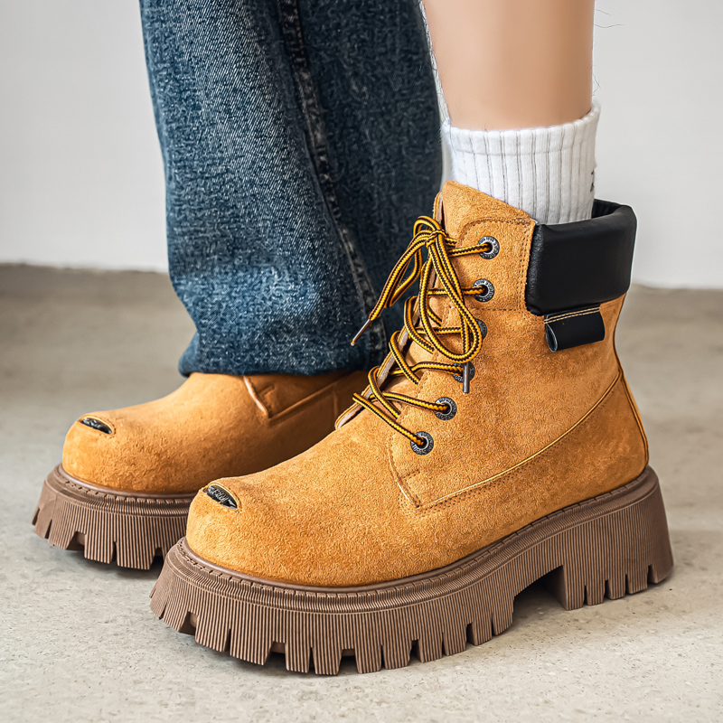 Suede Ankle Boot - Klasyczne wysokie buty outdoorowe skórzane męskie
