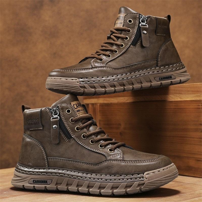 Suede Ankle Boot - Męskie skórzane buty za kostkę na
