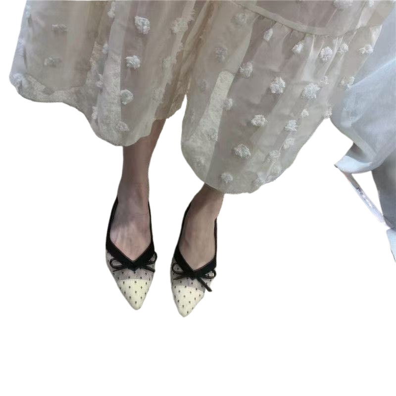 Pointed Toe Flat - Letnie buty damskie 2026 w kropki,