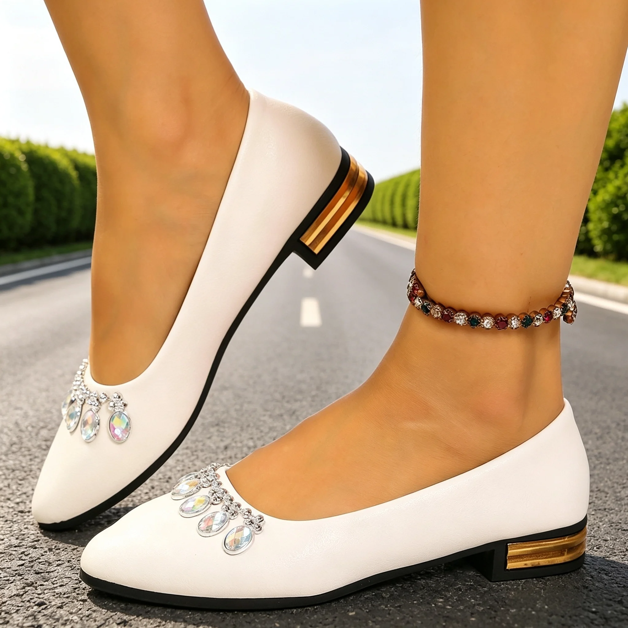 Women'S Shoes Quality - Damskie baleriny z ostrym noskiem, duże