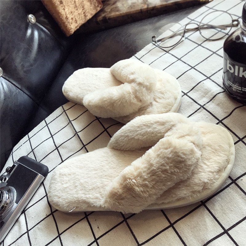 Mule Slip On - Ciepłe, puszyste, futrzane kapcie damskie, lekkie,