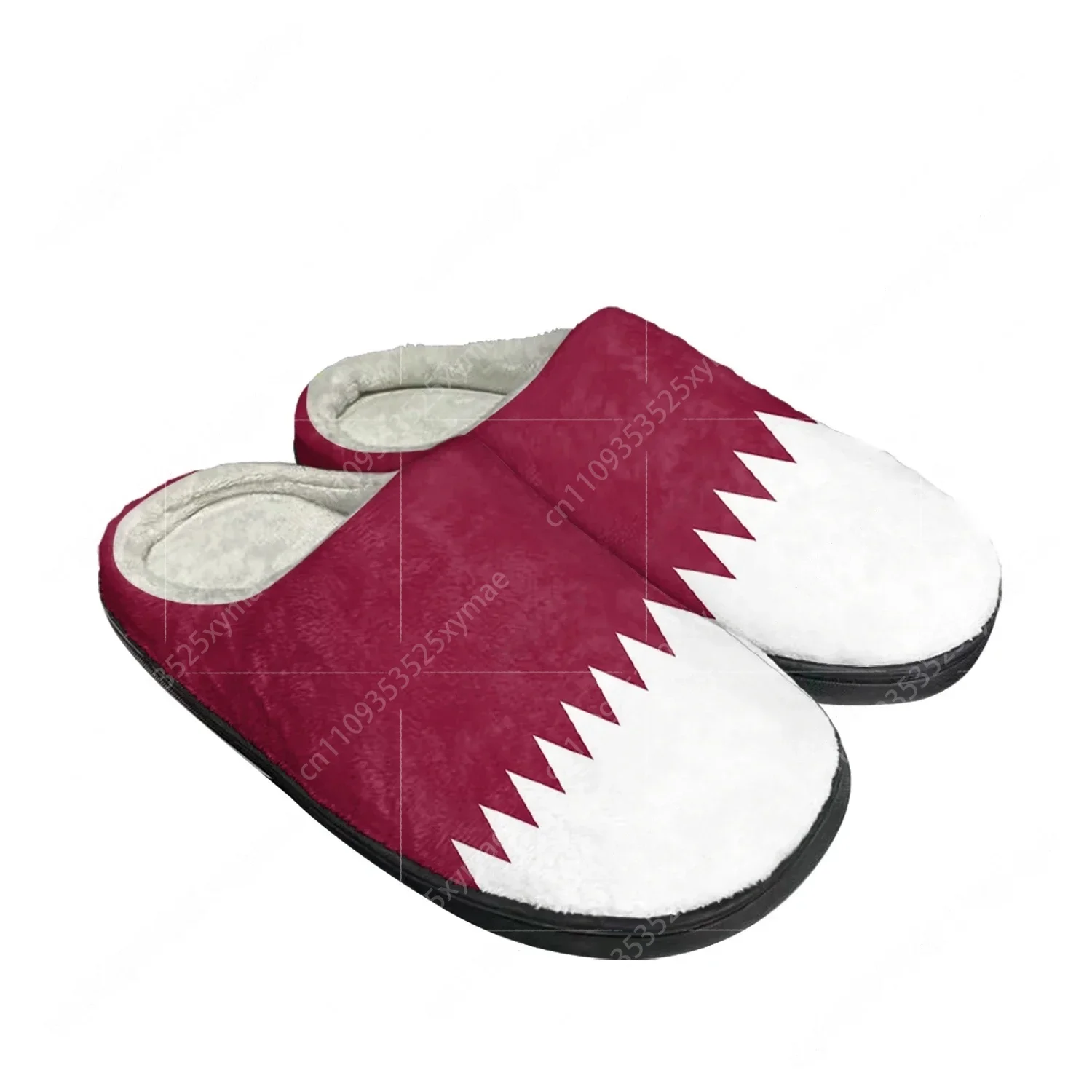 Women Shoes Qatar - Klapki domowe z flagą Kataru, bawełniane,