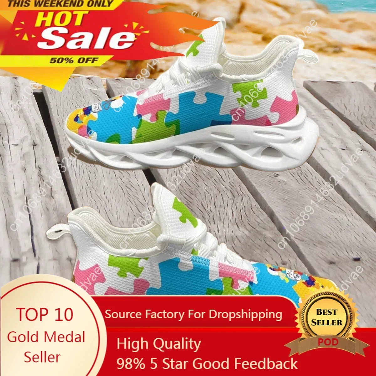 Women'S Shoes Running Sports - Buty sportowe z motywem autyzmu, do