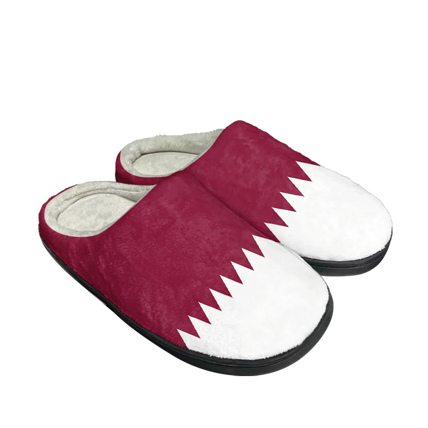 Women Shoes Qatar - Kapcie Domowe z Flagą Kataru Bawełniane