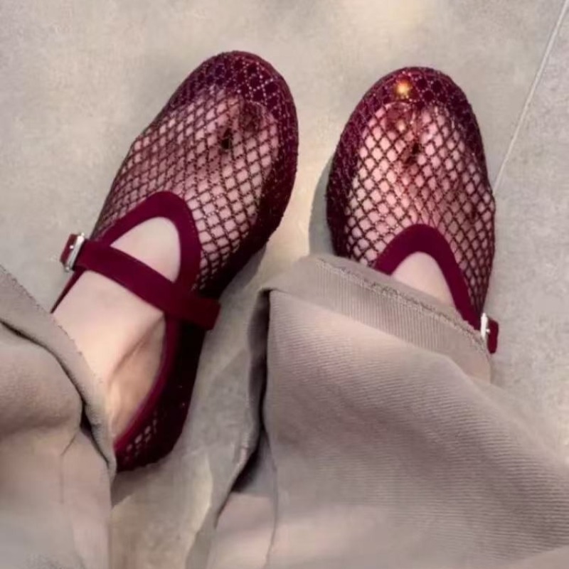 Women'S Heels - Ażurowe sandały Baotou z cyrkoniami damskie
