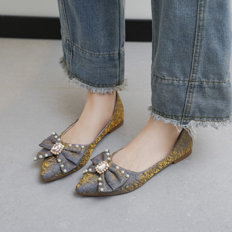 Pointed Toe Flat - Płaskie, błyszczące buty damskie 2026, nowe,