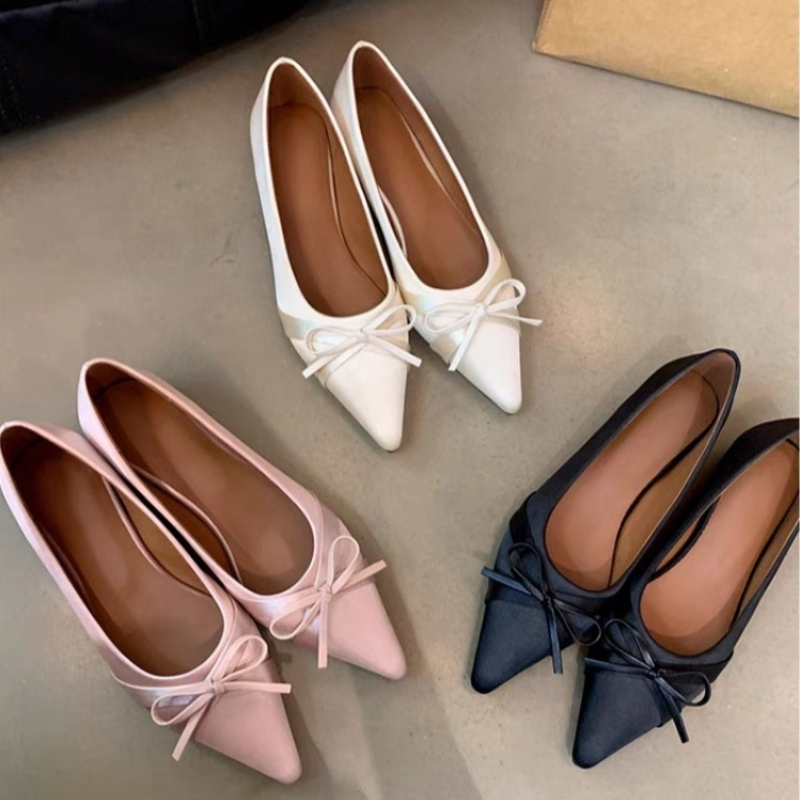 Pointed Toe Flat - Letnie, modne, szyfonowe, słodkie sandały damskie
