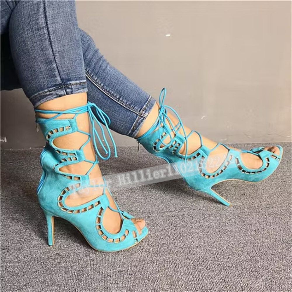 Niebieskie sandały z odkrytymi – Suede Ankle Boot recenzja i cena